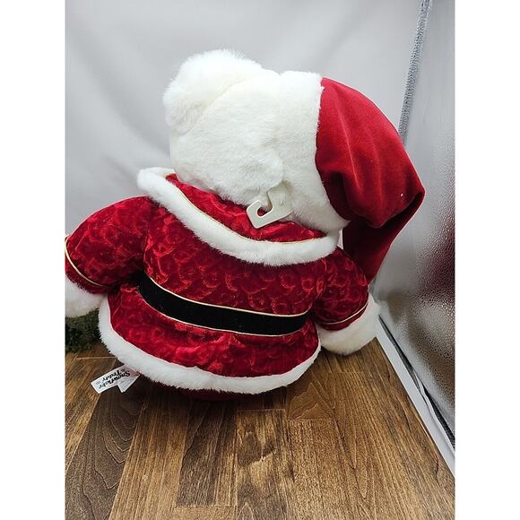 2000 Walmart Christmas Snowflake TEDDY BEAR White Boy 22" Red Santa Suit - Picture 6 of 7